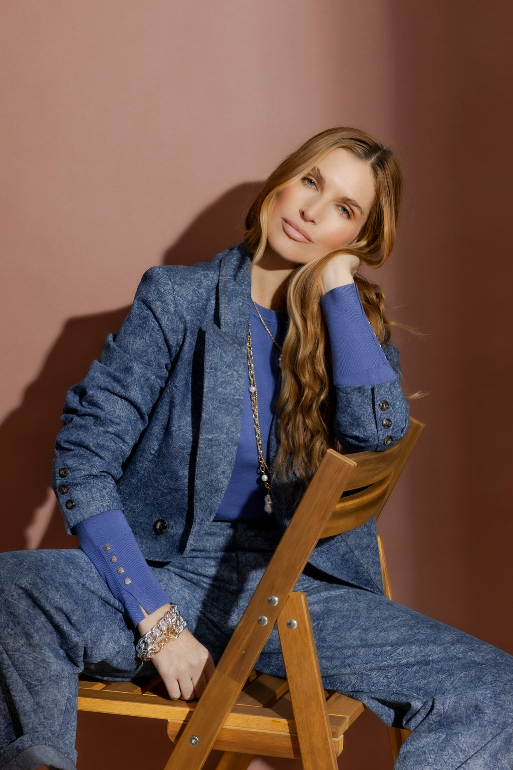 Blue Marble Denim Blazer