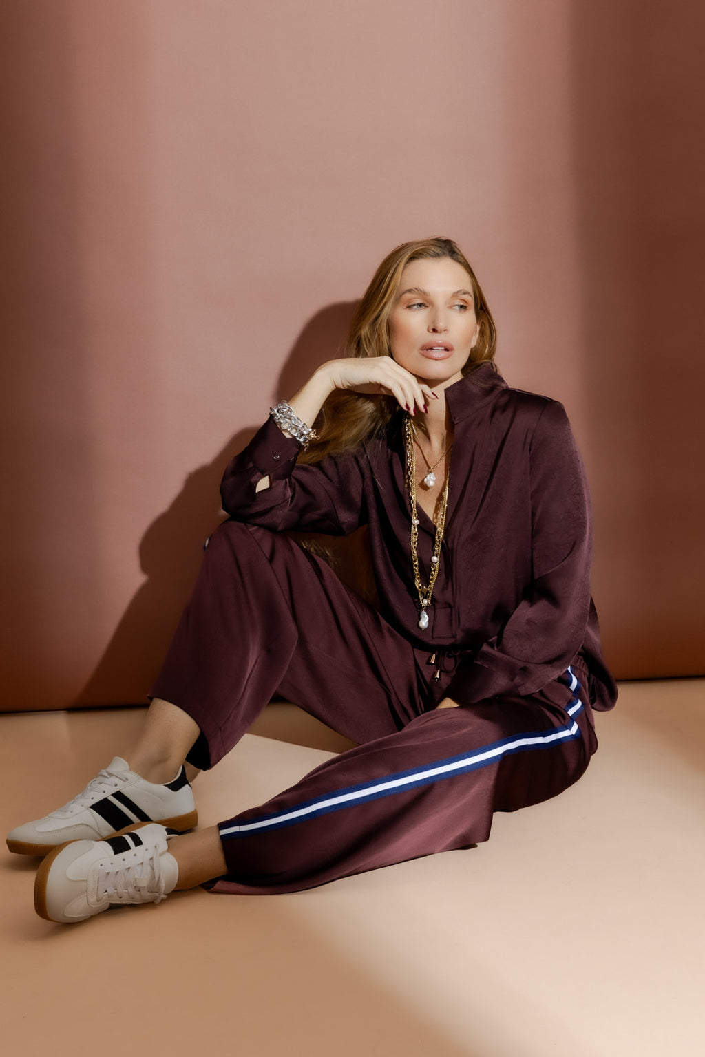 Chocolate Side Stripe Sport Pant
