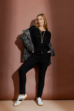 Black Fluffy Crew Neck Jumper