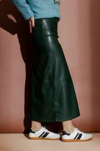 Forest Faux Leather Skirt
