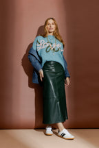 Forest Faux Leather Skirt