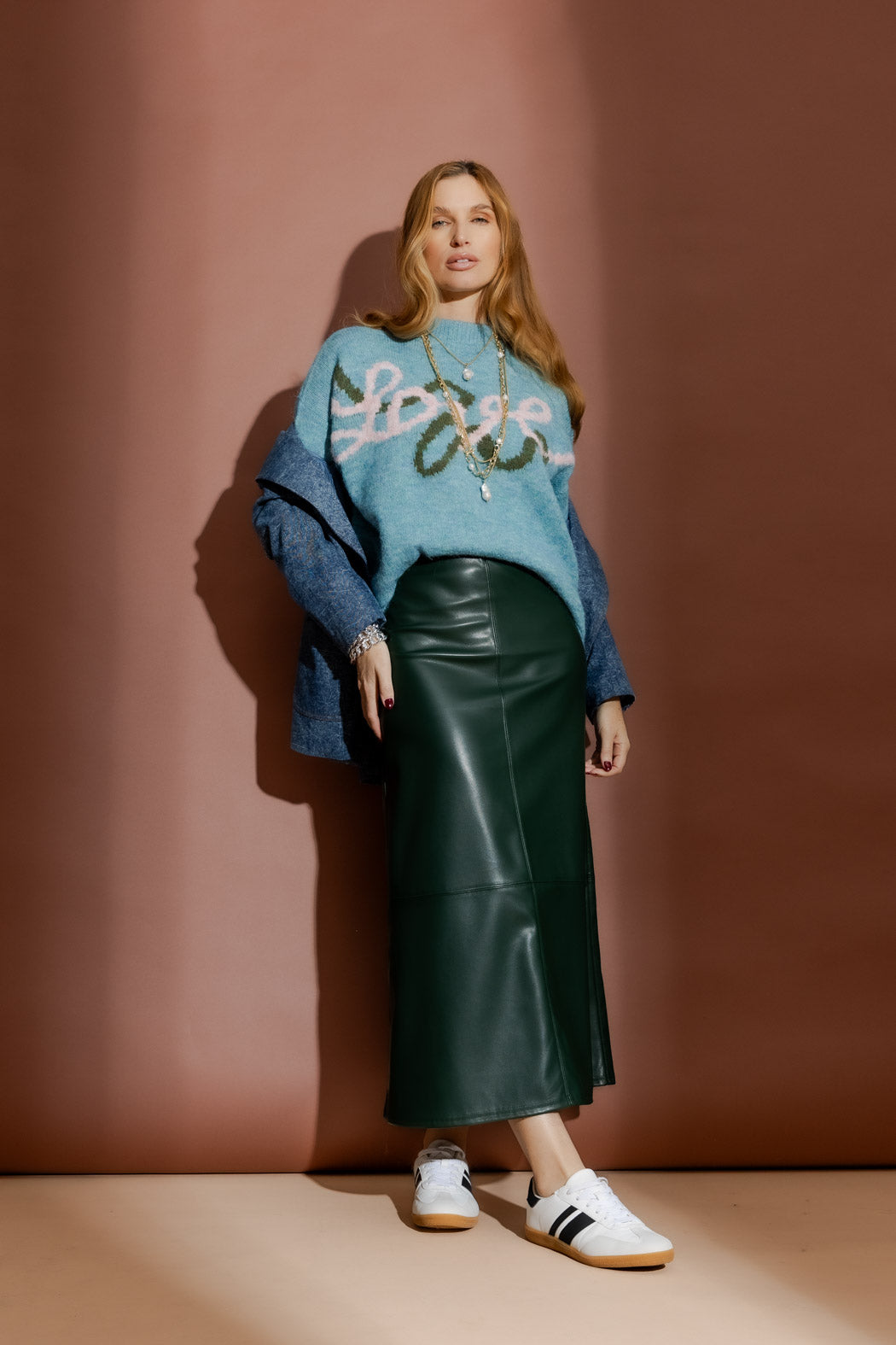 Forest Faux Leather Skirt