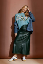 Forest Faux Leather Skirt