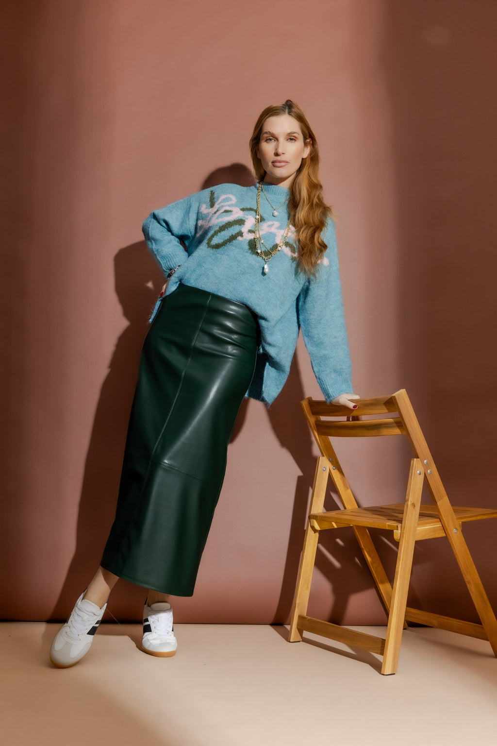 Forest Faux Leather Skirt