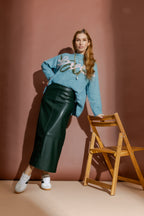 Forest Faux Leather Skirt