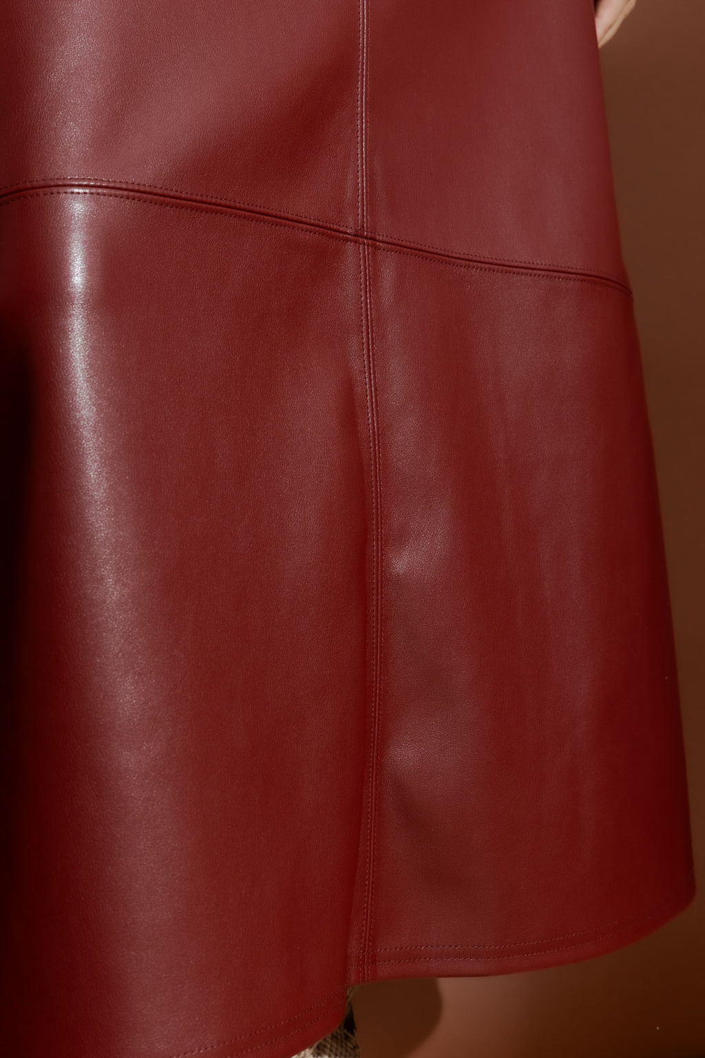 Burgundy Faux Leather Skirt