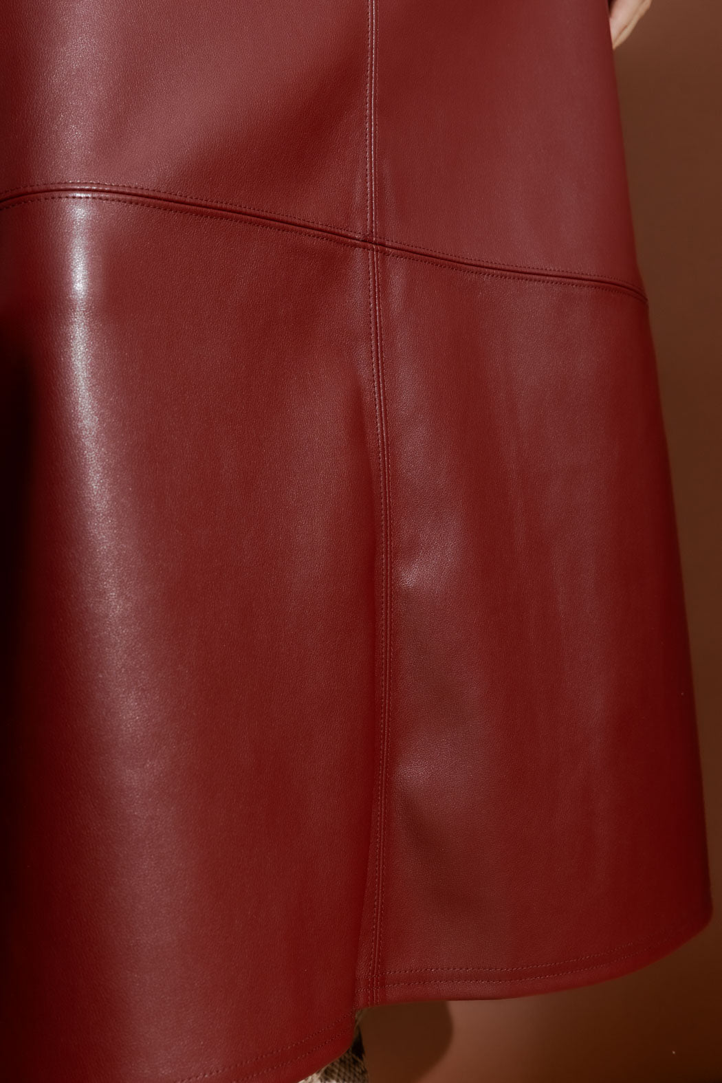 Burgundy Faux Leather Skirt