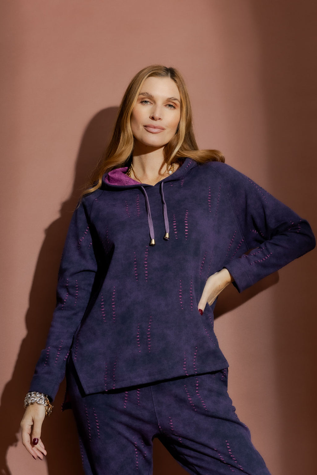 Purple Distressed Hoody
