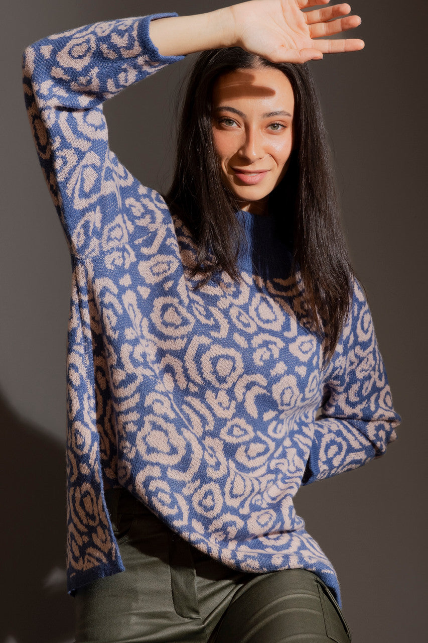 Navy / Pink Rose Jumper - FINAL SALE