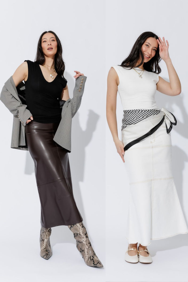 Black/White Tencel Lust Cami