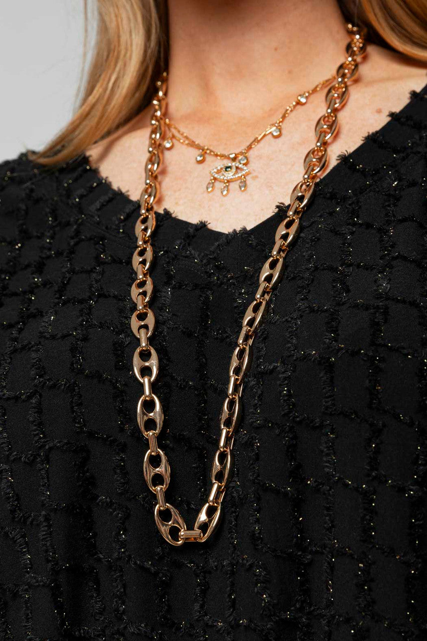 Gold G Style Chain Necklace S