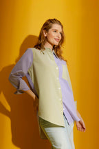 Lime/Lilac Patchwork Shirt