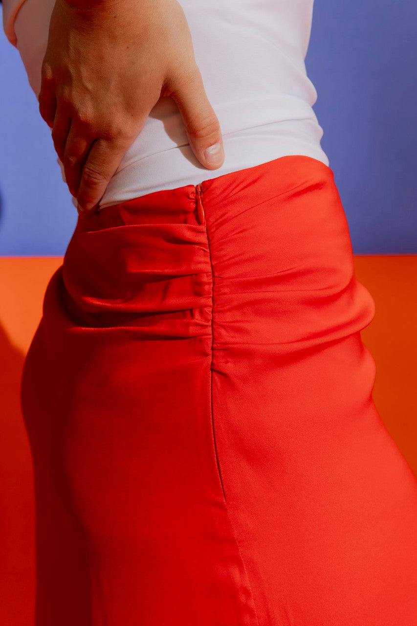 Red Tie Waist Skirt