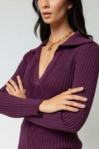Plum Cable Knit Dress - SALE