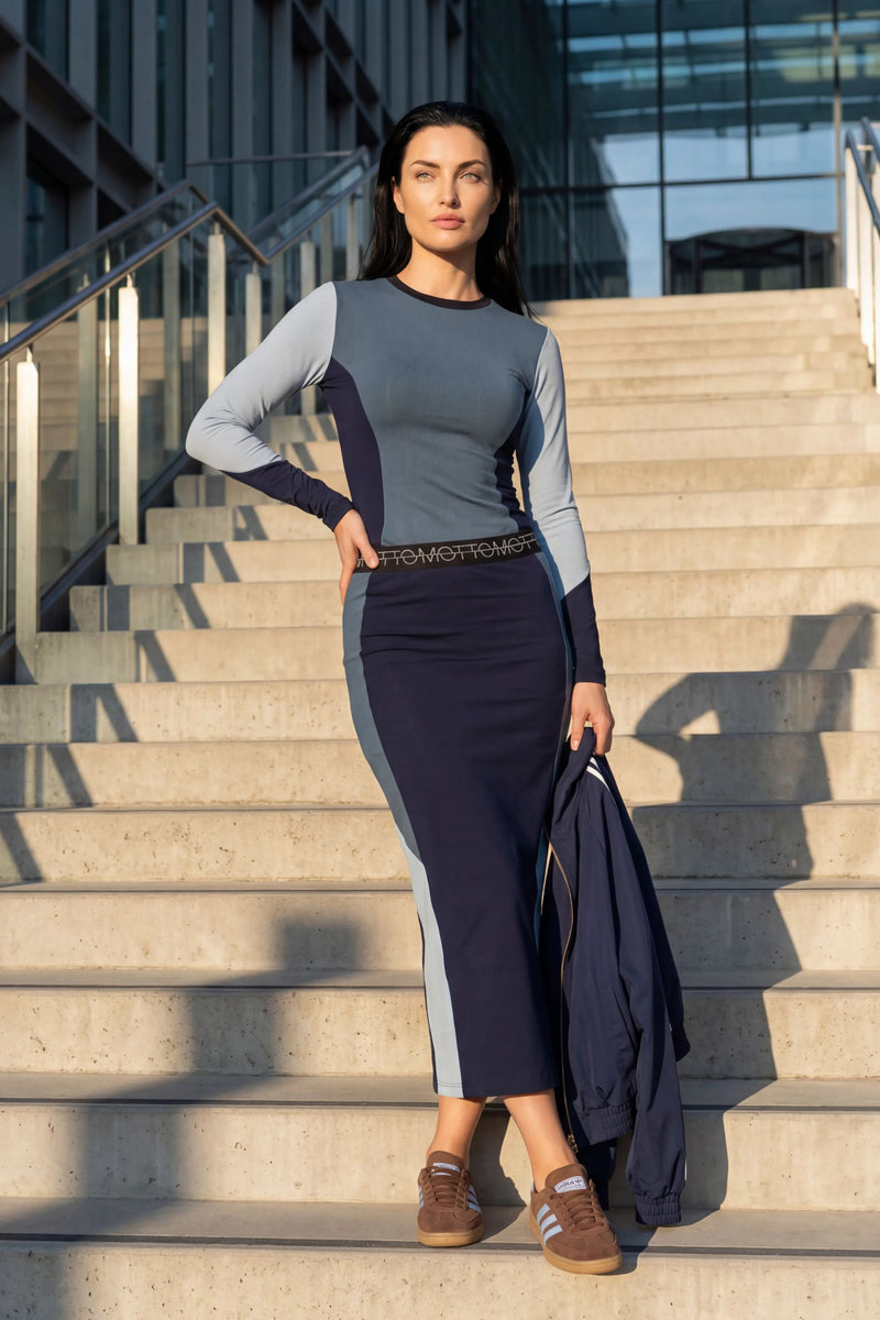 Marine Tencel Panel Skirt
