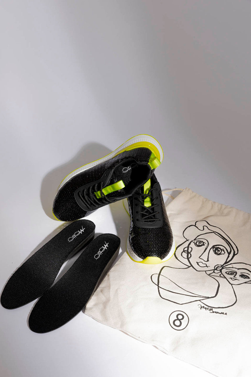 Neon/Black Sequin Sneaker