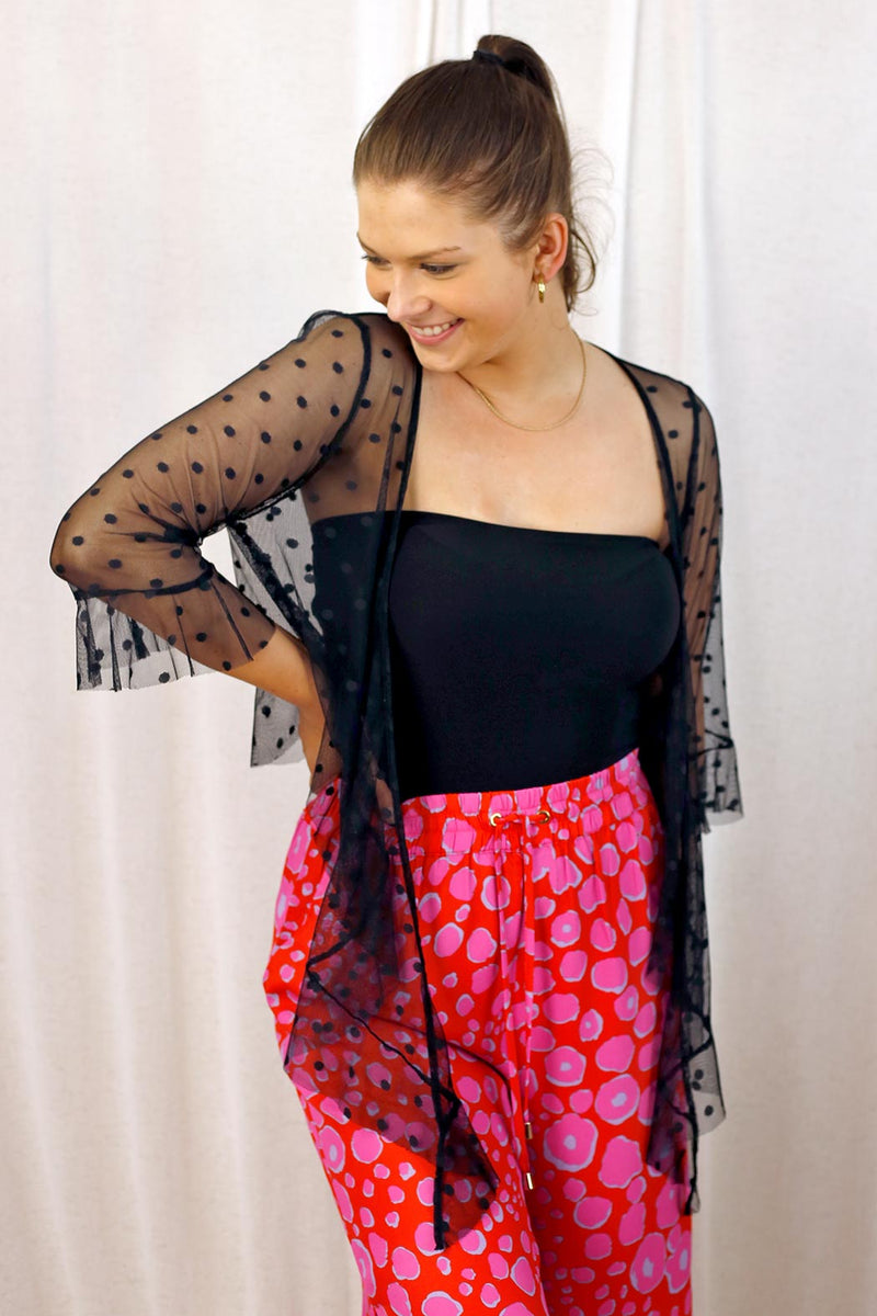 Spot Mesh Flounce Jacket