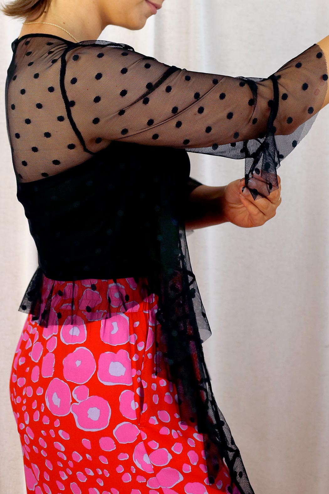 Spot Mesh Flounce Jacket