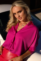 Magenta Satin Blake Shirt