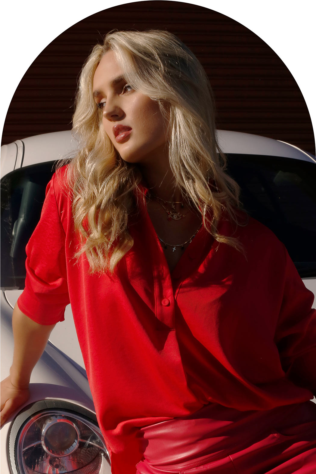 Red Satin Darling Shirt