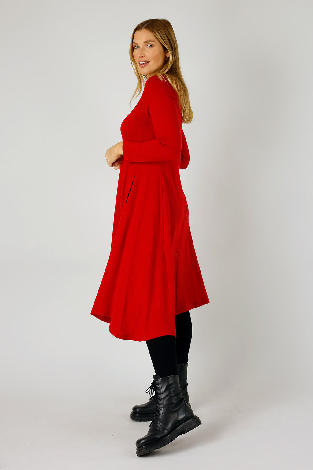 Red Keyhole Swing Dress - SALE