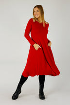 Red Keyhole Swing Dress - SALE