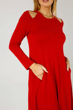 Red Keyhole Swing Dress - SALE