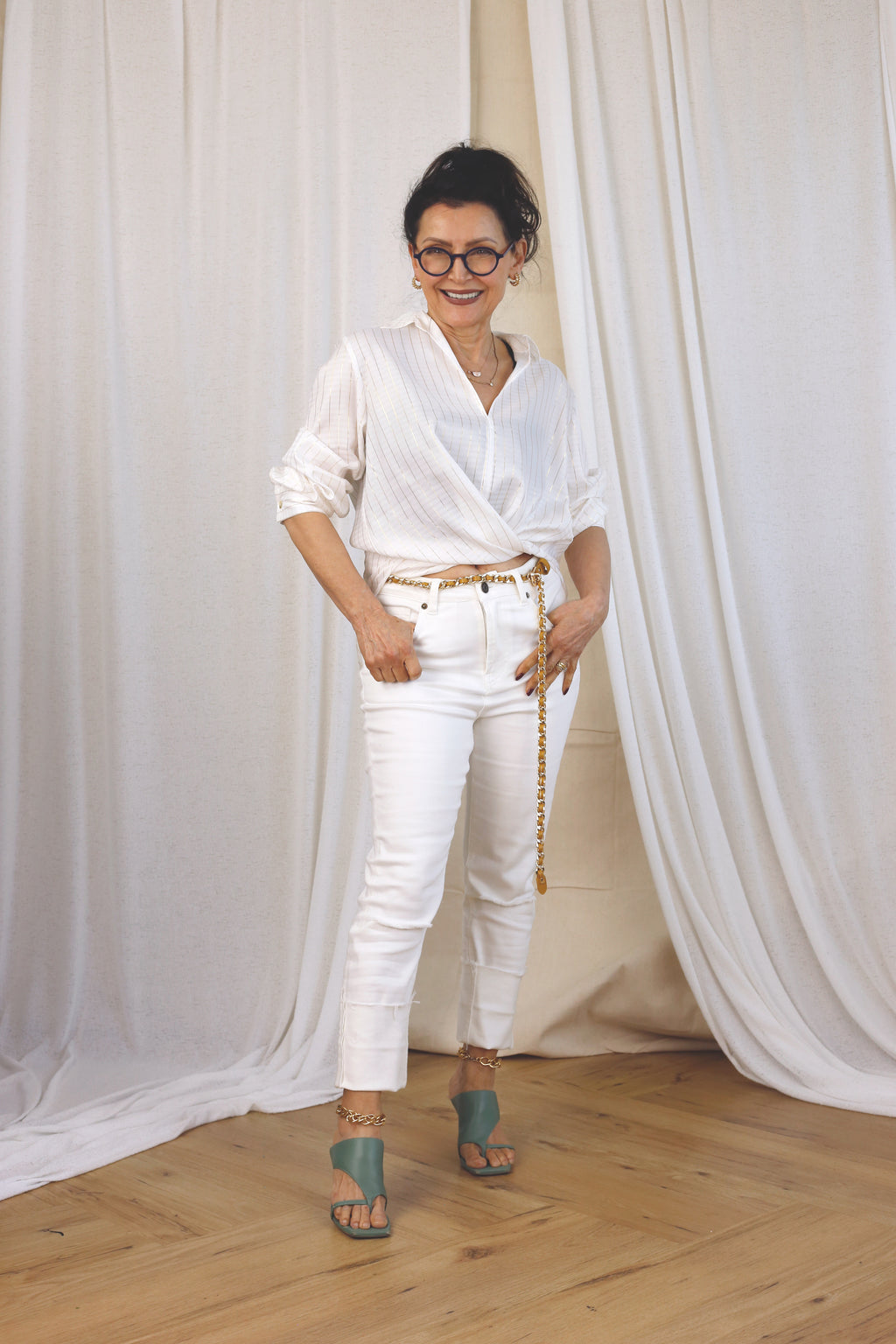 White Lurex Zhuzh Shirt - SALE