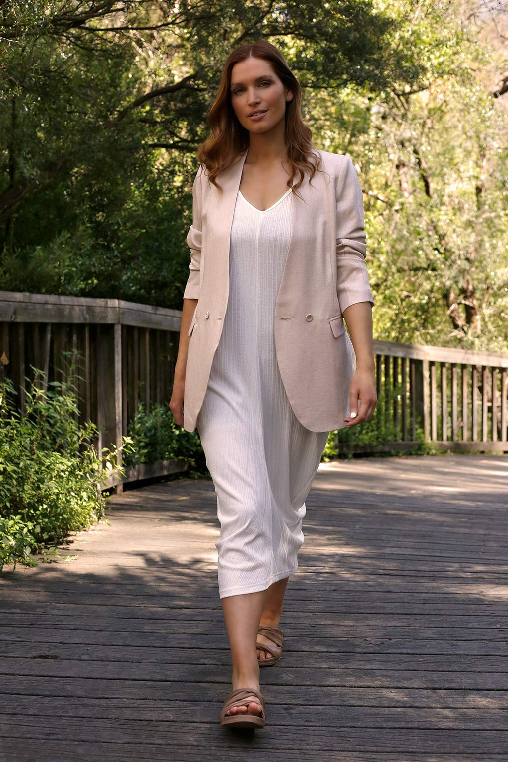 White Shan Rib Reversible Wonderdress - SALE