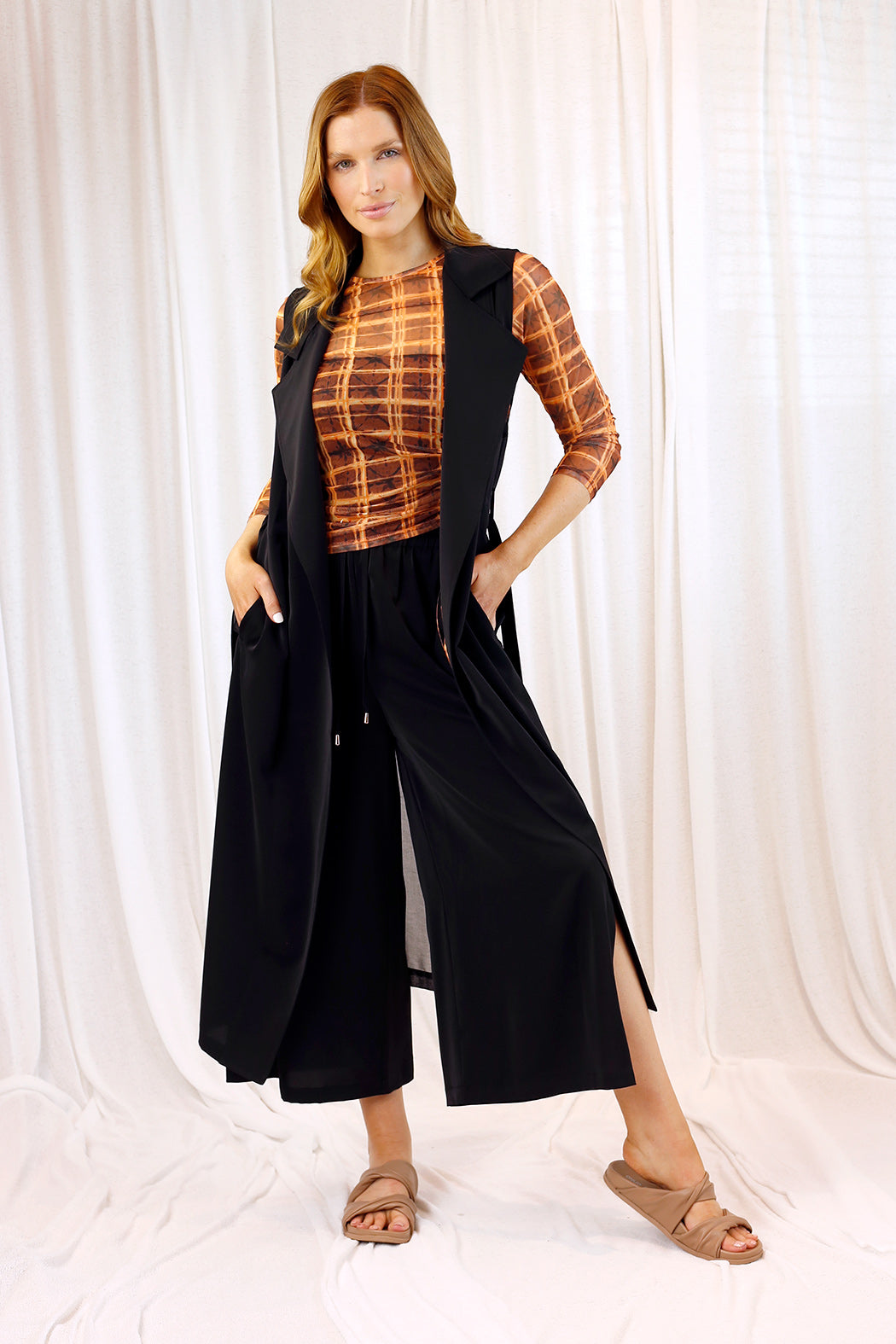 Black Soft Touch Split Culotte - SALE