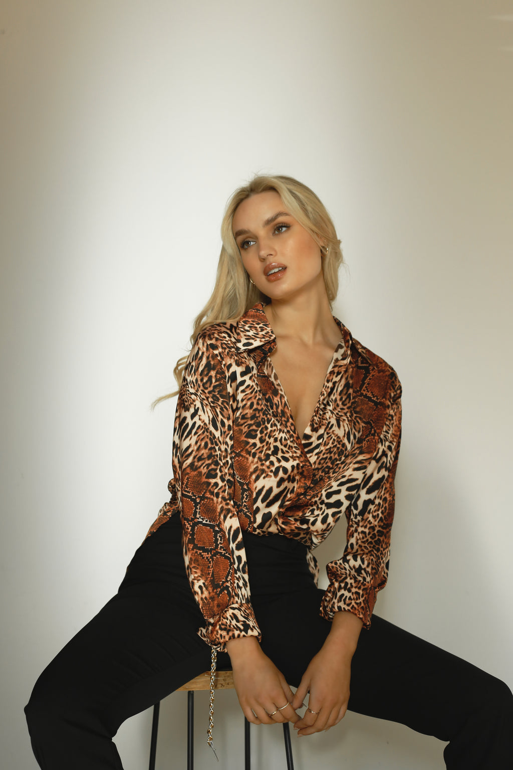 Rust Animal Silky Zhoush Shirt - SALE