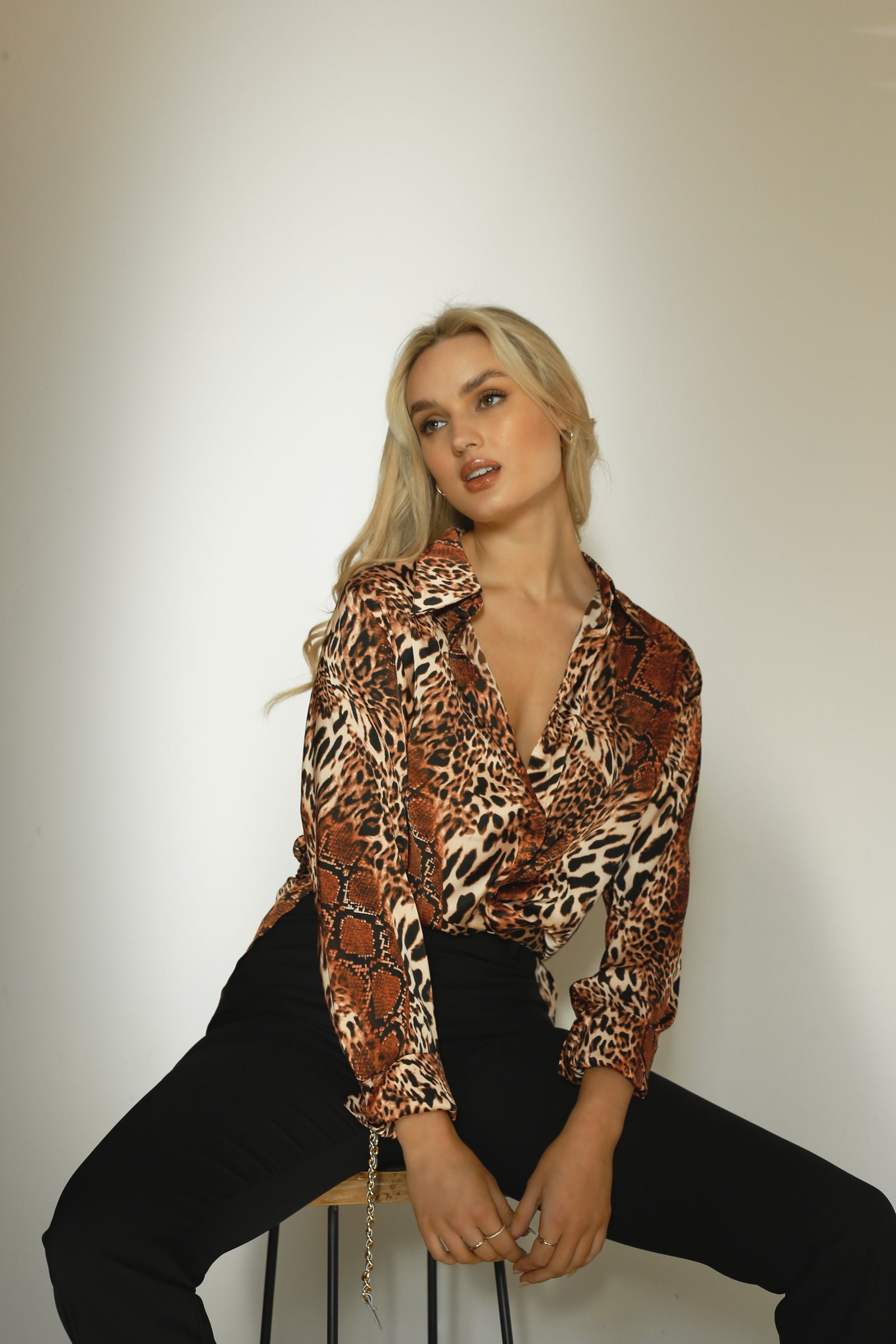 Rust Animal Silky Zhoush Shirt - SALE