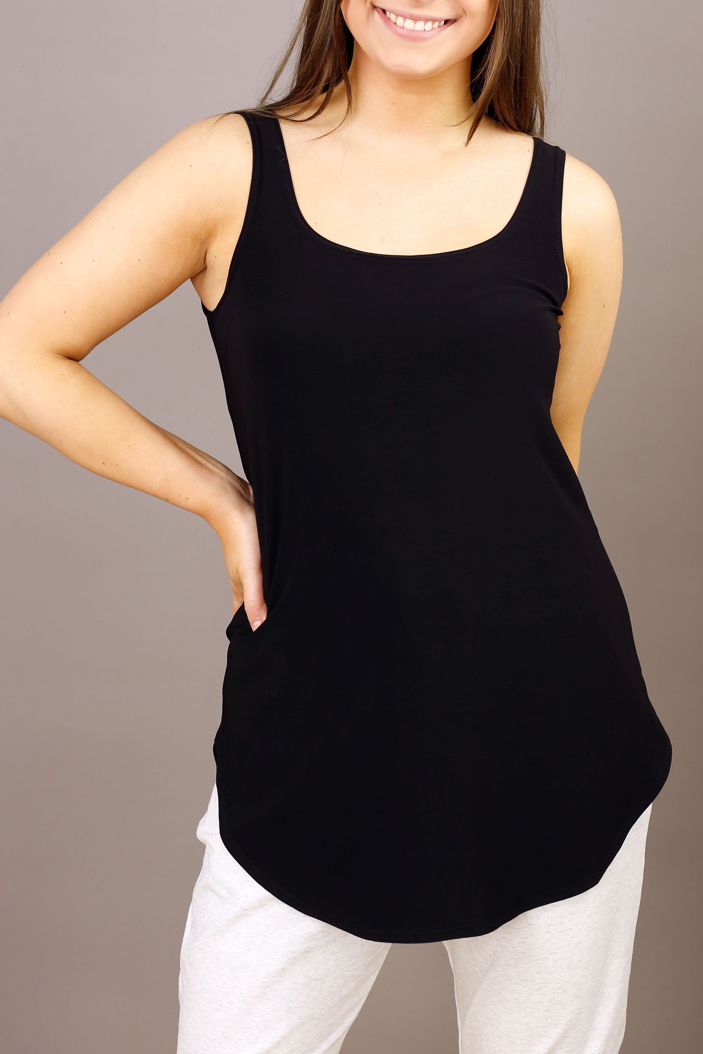 Black Jersey Layer Cami