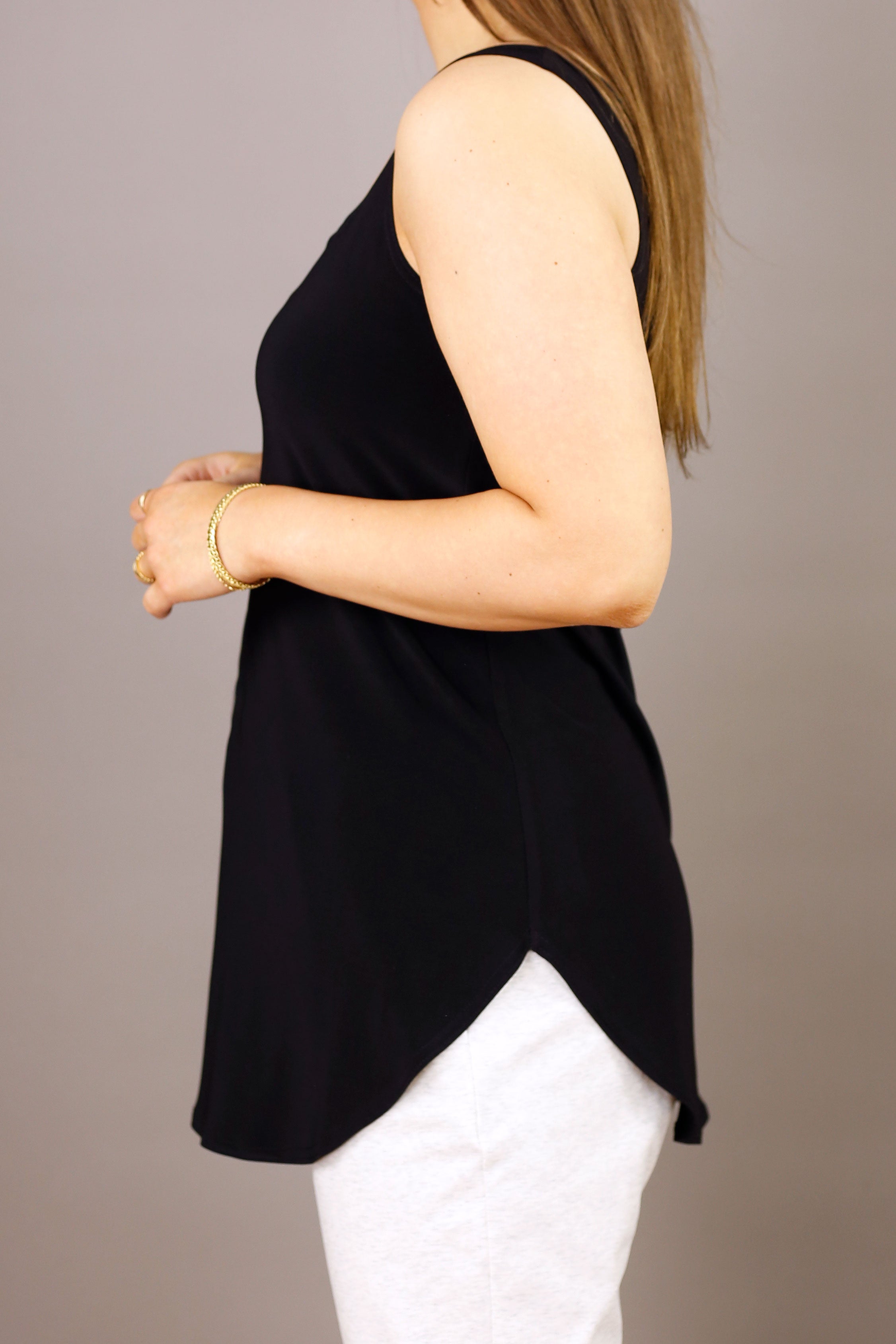 Black Jersey Layer Cami