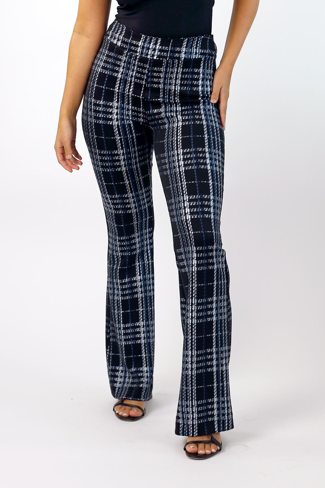 Blue Check Flare Pant - FINAL SALE