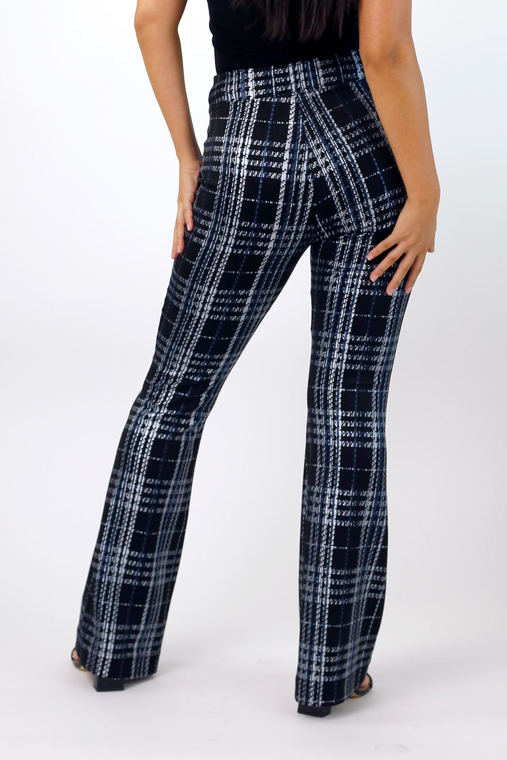 Blue Check Flare Pant - FINAL SALE