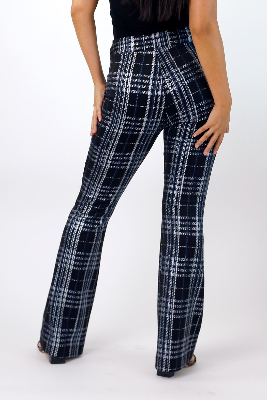 Blue Check Flare Pant - FINAL SALE