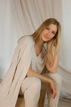 Oatmeal Cheveron Boyfriend Woolly Top - FINAL SALE