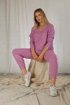 Fuschia Cable Woolly Lounge Pant - FINAL SALE