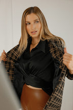 Black Satin Zhoush Shirt - SALE