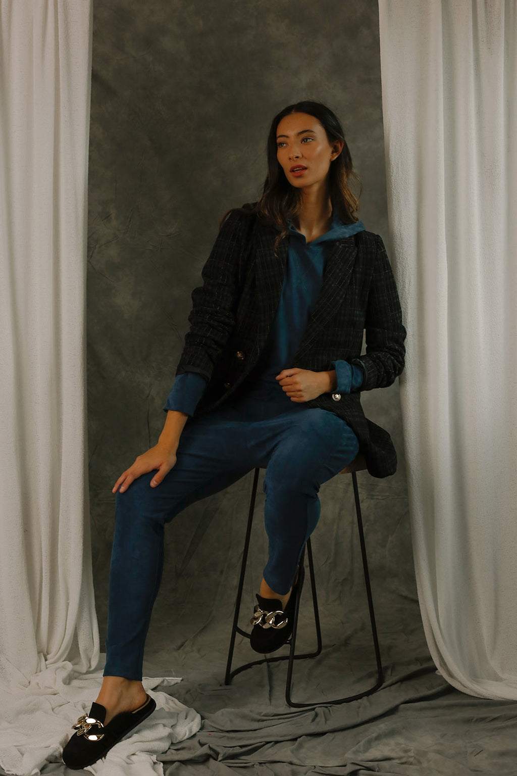 Blue Denim Slouch Pants - FINAL SALE