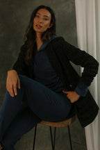 Blue Denim Slouch Hoodie - SALE