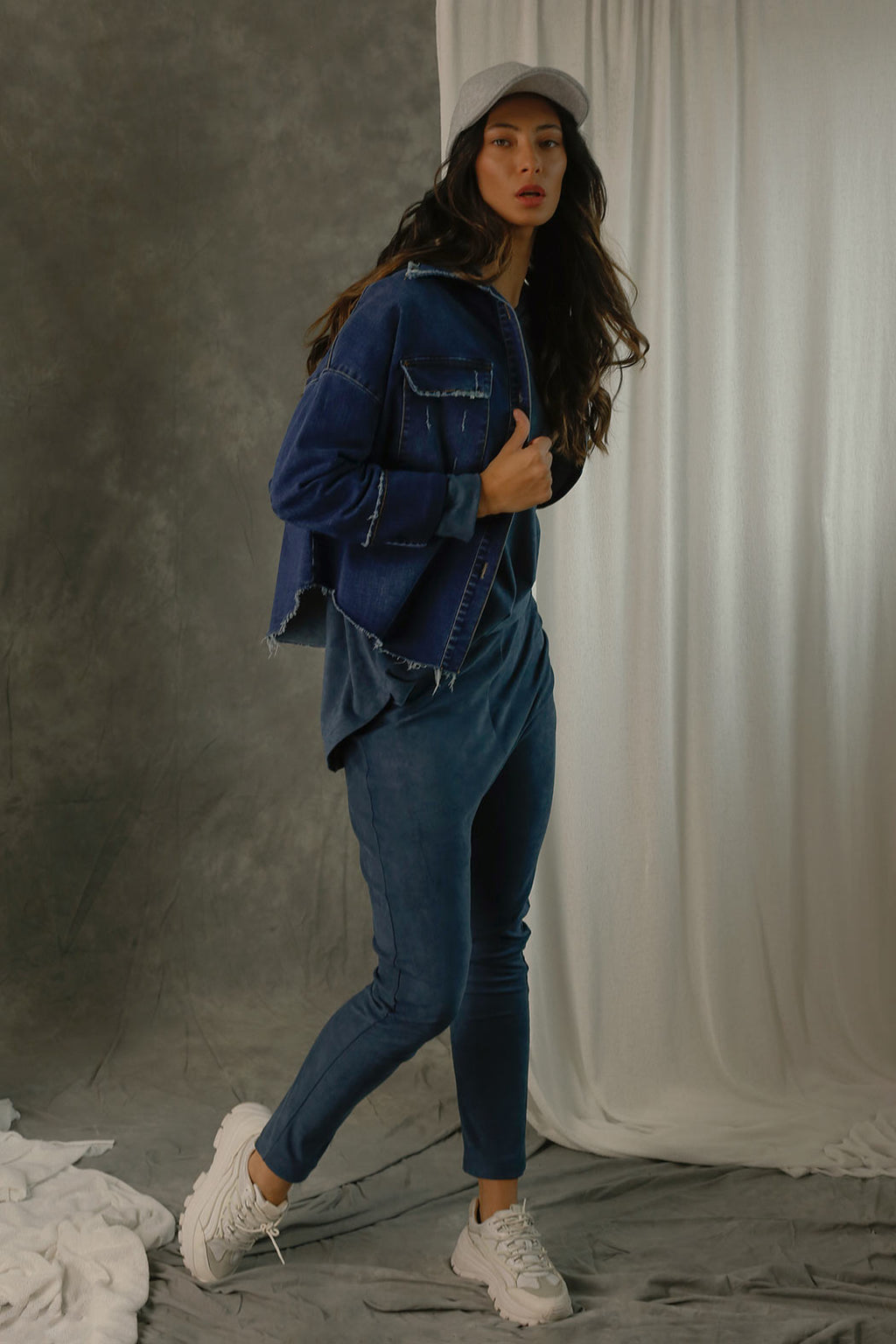 Blue Denim Slouch Hoodie - SALE