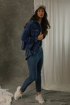 Blue Denim Slouch Hoodie - SALE