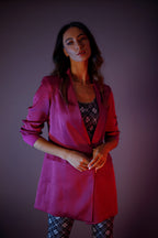 Crimson Satin Zippy Blazer - SALE