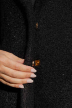 Black Lurex Zip Coat