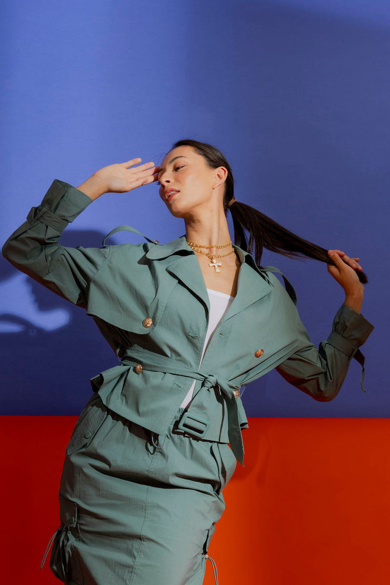 Parachute Crop Trench Coat