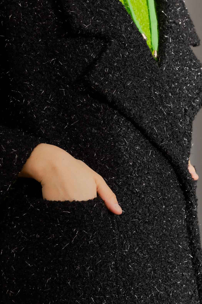 Black/Silver Cocoon Coat