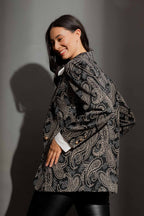Black Paisley Oversized Blazer