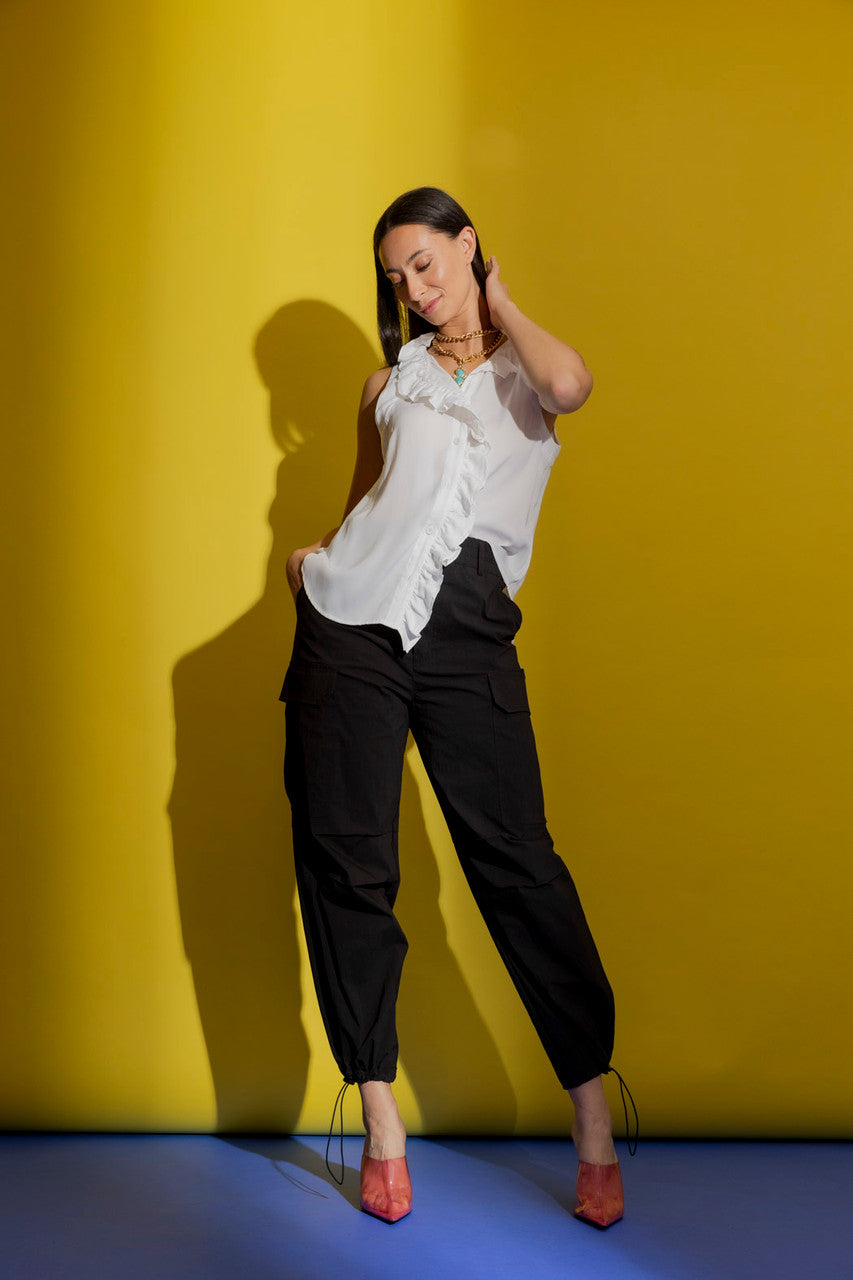 Ivory Double Ruffle Cami